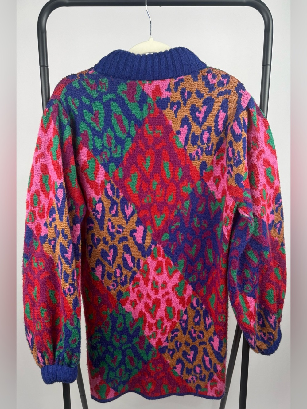 Farm Rio x Anthropologie Mixed Leopard Pop Sweater Dress M Multicolor - Picture 6 of 9